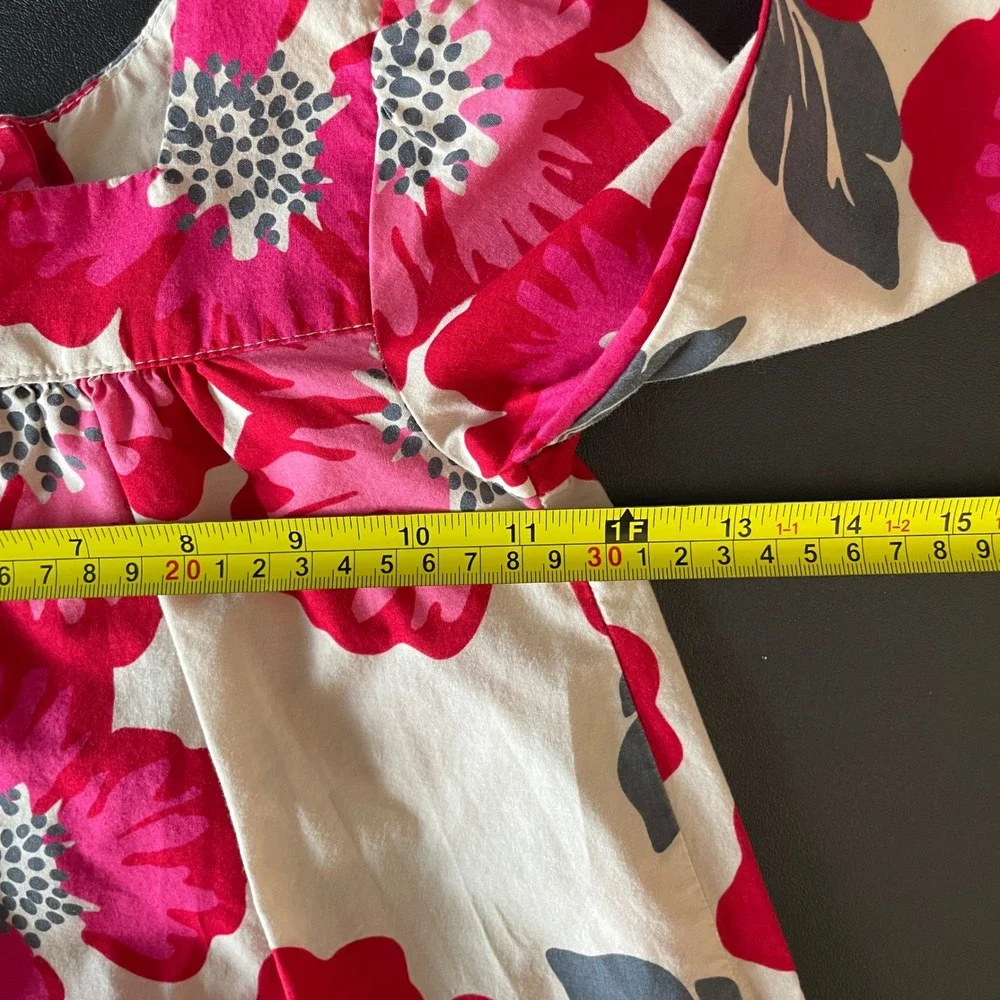 OshKosh B'gosh 2T Floral Dress 100% Cotton Long Sleeve Pink Red Toddler